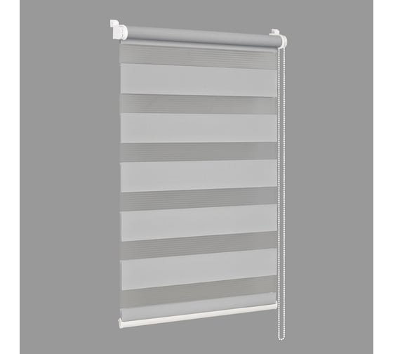 Изображение товара Рулонная штора Delfa день-ночь Стандарт серый А605 60/160