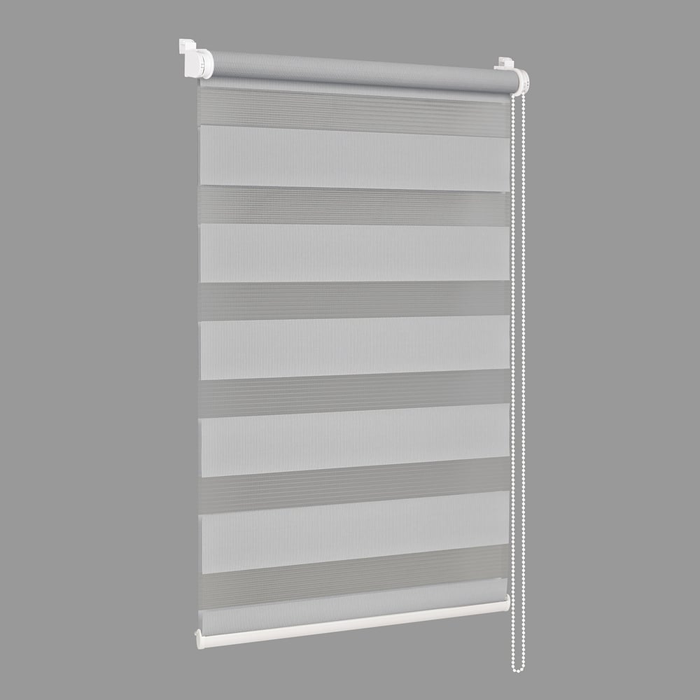 Изображение товара Рулонная штора Delfa день-ночь стандарт серый А605 55/160