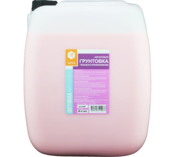 Изображение товара Грунтовка глубокого проникновения APIS Оптима, розовый, канистра 30 кг 4665296514509