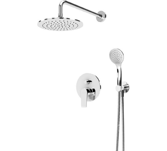 Изображение товара Душевая набор CEZARES со смесителем, верхним душем 25 см металл, ручным душем со штуцером, держателем и шлангом, хром NAUTIC-DSIP-01