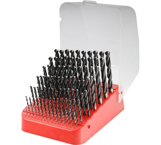 Изображение товара Набор сверл по металлу H-Tools 1-10мм, 91шт, DIN338, HSS, 118град. 205223TXHT