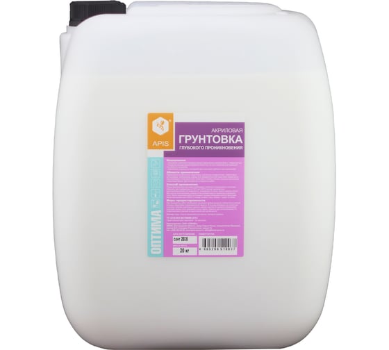 Изображение товара Грунтовка глубокого проникновения APIS Оптима, белый, канистра 30 кг 4665296514431