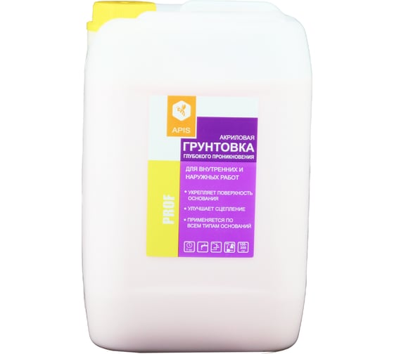 Изображение товара Грунтовка глубокого проникновения APIS Prof, розовый, канистра 10 кг 4665296510129
