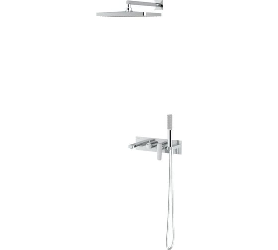 Изображение товара Встраиваемый смеситель TESKA Life с изливом, душевой лейкой и головным душем, хром AS3160