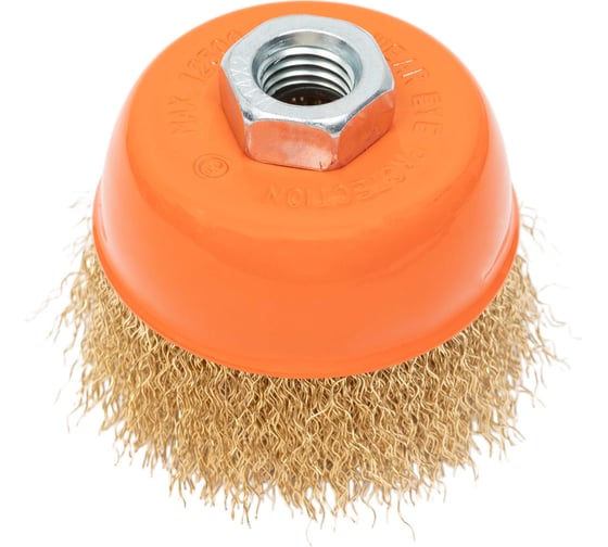 Изображение товара Щетка для УШМ, 75 мм, М14, "чашка", латунированная витая проволока Gigant G-110444L