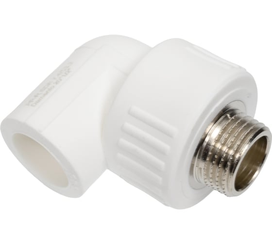 Изображение товара Угольник комбинированный Damento 20 мм, наружная резьба 1/2", белый 8704