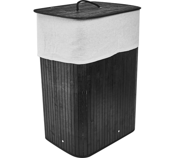 Изображение товара Складная корзина для белья VIDAGE Karfa, 72 л, 40x30x60 см, бамбук, черный 1392002