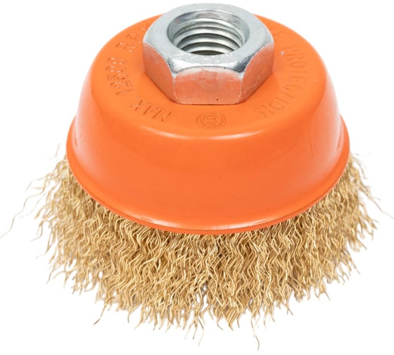 Изображение товара Щетка для УШМ, 65 мм, М14, "чашка", латунированная витая проволока Gigant G-110441L