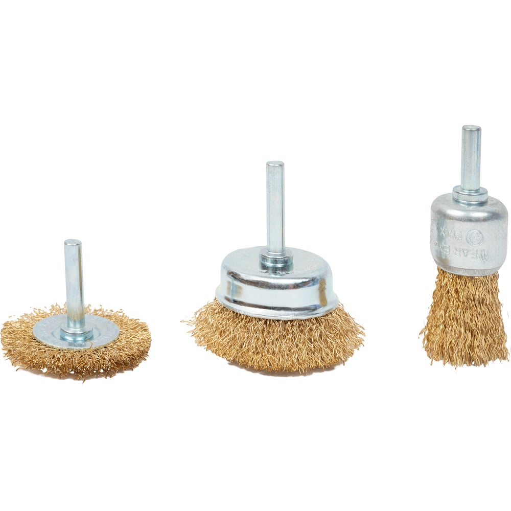 Изображение товара Набор щеток для дрели 3 шт плоская и чашки 25-50 мм Gigant G-11047L