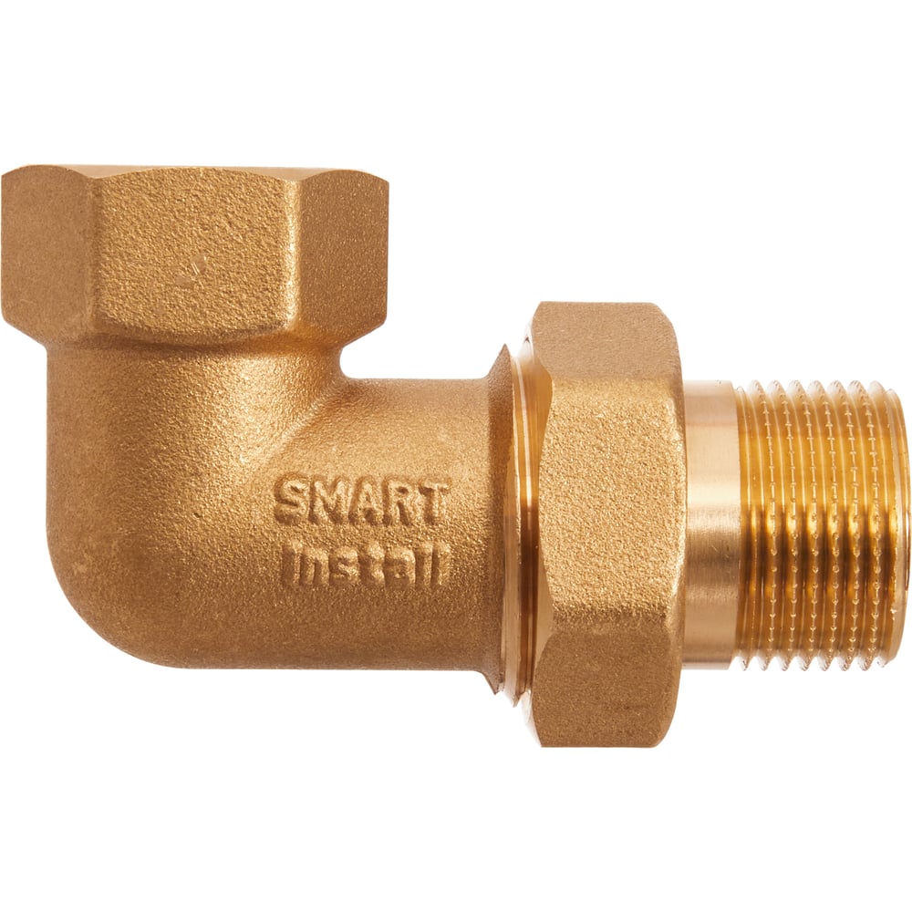 Изображение товара Разъемное латунное угловое соединение Smart Install 3/4 дюйма