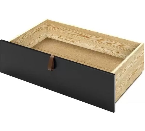 Изображение товара Ящик под кровать Solarius выкатной на колесиках для хранения вещей, 57x92,5x20,8 см, цвет антрацит (для кровати Классика-200) yashik1-ser