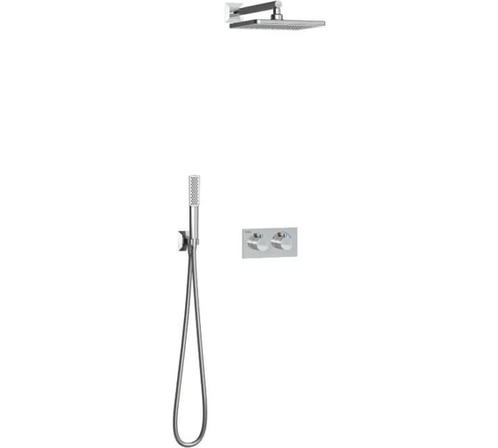 Изображение товара Встраиваемый термостатический смеситель TESKA Teona с душевой лейкой и головным душем, хром T4100C