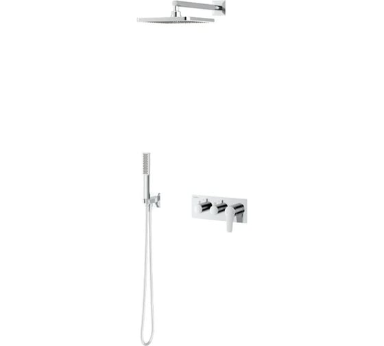 Изображение товара Встраиваемый термостатический смеситель TESKA Euro X с душевой лейкой и головным душем, хром EX3760