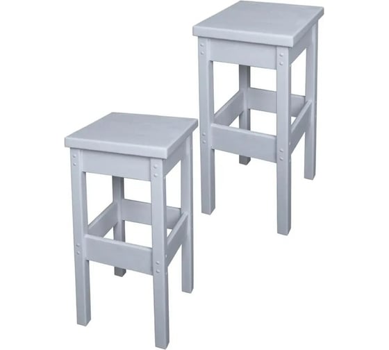 Изображение товара Комплект из 2 табуретов Solarius Барный в стиле классика из массива сосны, цвет белый tabbarnklassbel2