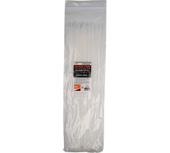 Изображение товара Кабельная стяжка Jazzway PCT 7,6x450-100WH PA6.6, уп. 100 шт. 5054271