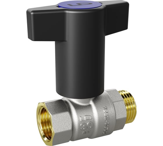 Изображение товара Кран шаровой латунный LD Pride нк Ду15 Ру40 м/р Т-рук бирк 47.392.15 B 109-0529