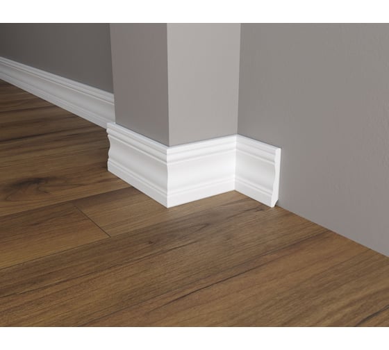 Изображение товара Напольный плинтус Decor-Dizayn ударопрочный влагостойкий под покраску 95Х15Х2000 мм 153А