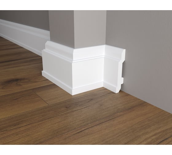 Изображение товара Напольный плинтус Decor-Dizayn ударопрочный влагостойкий под покраску 150Х22Х2000 мм DD702