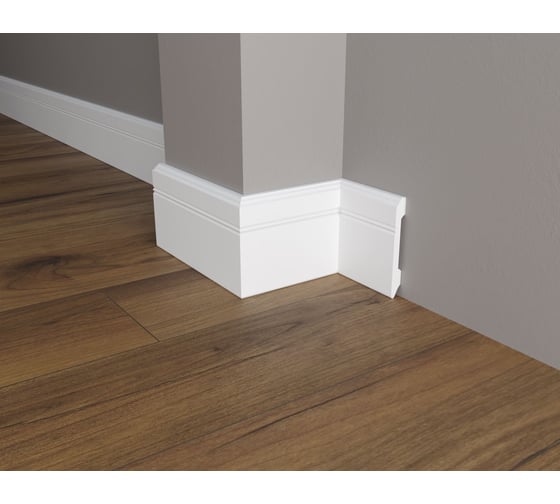 Изображение товара Напольный плинтус Decor-Dizayn ударопрочный влагостойкий под покраску 108Х13Х2000 мм DD105