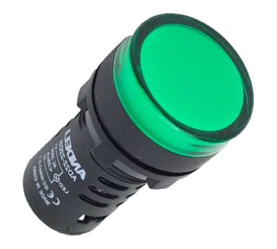 Изображение товара Лампа ANDELI AD16-22DS(LED)матрица d22мм зеленый 220В AC/DC ADL10-140