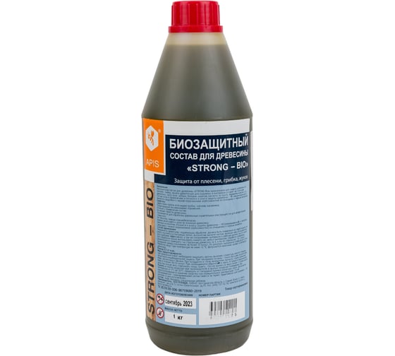 Изображение товара Биозащитный состав для древесины APIS Strong-bio бутылка 1 кг 4665296512215