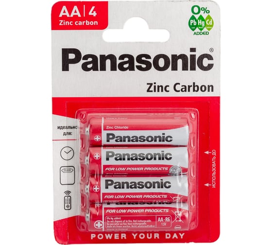 Изображение товара Батарейка Panasonic R6 Zinc Carbon BL4 166