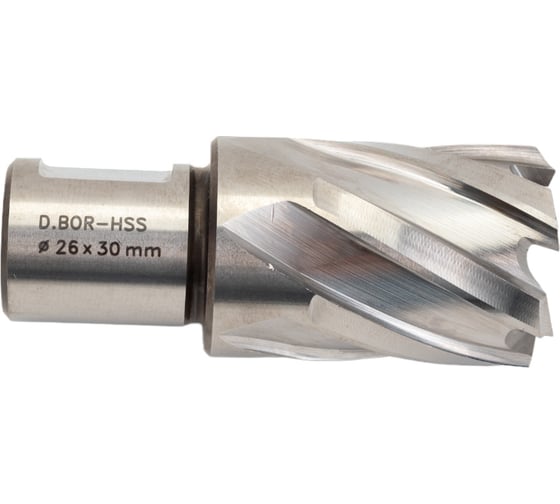 Изображение товара Сверло корончатое HSS по металлу (26х30/63 мм; Weldon 19) D.BOR CD-HSS-030-026-W