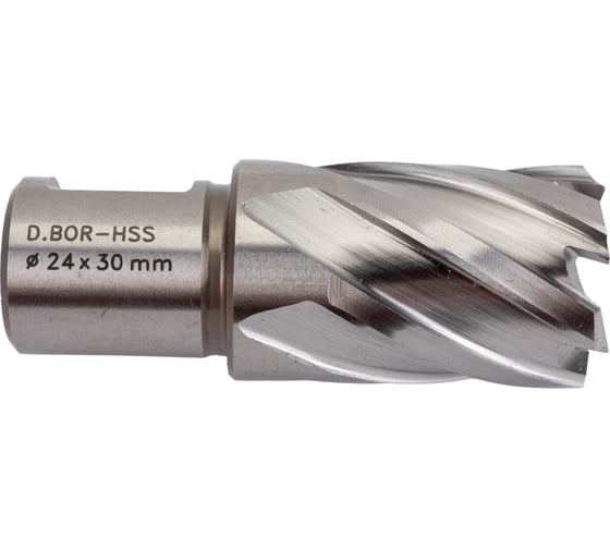 Изображение товара Сверло корончатое HSS по металлу (24х30/63 мм; Weldon 19) D.BOR CD-HSS-030-024-W