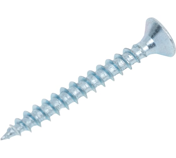 Изображение товара Саморез универсальный Квадра 3x25 белый, потайная голова, цинк, кop. 100 шт. 303025020100