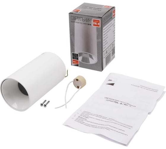 Изображение товара Светильник JazzwayPDL-R 14080 под лампу GU10 IP20 230В ДПО накладной WH/WH 5031326