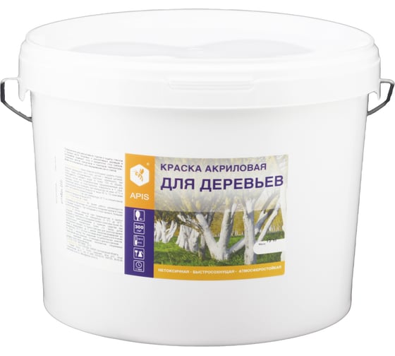 Изображение товара Акриловая краска для деревьев APIS белая, 15 кг 4665296515018