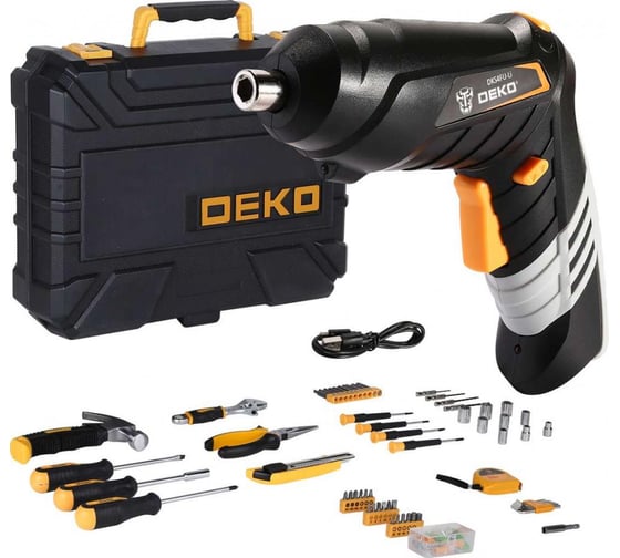 Изображение товара Аккумуляторная отвертка DEKO DKS4FU-Li в кейсе, набор инструментов 112 предметов 063-4153