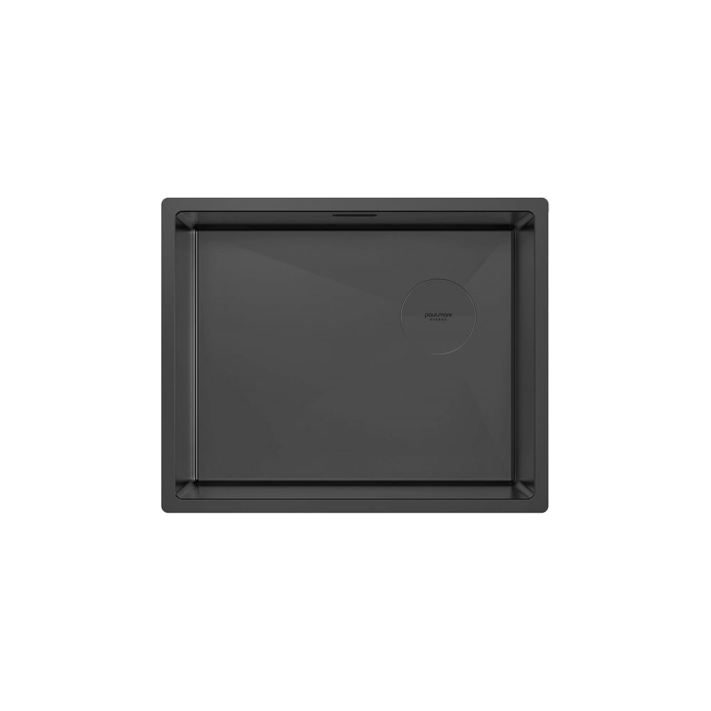Изображение товара Мойка Paulmark NEXT-SKEW 54 UNI, матовый черный, 540x440мм, 1.2 мм, нержавеющая сталь PM885444-MBN