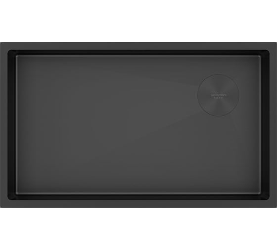 Изображение товара Мойка Paulmark NEXT-SKEW 74 UNI, матовый черный, 740x440мм, 1.2 мм, нержавеющая сталь PM887444-MBN