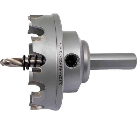 Изображение товара Коронка по металлу HM (55х12 мм; хвостовик 10 мм; комплект) D.BOR HS-HM-12-055-T