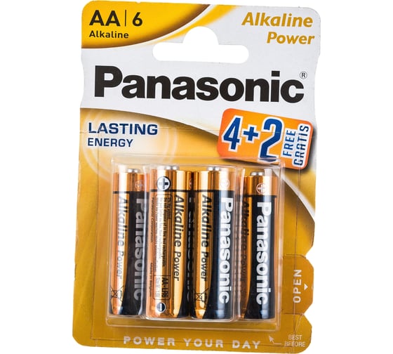 Изображение товара Элементы питания Panasonic LR6 Alkaline Power BL6 4+2 6202