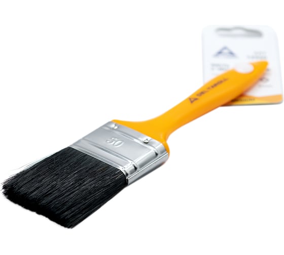 Изображение товара Кисть DeltaRoll с желтой ручкой, черная щетина, 50x14 мм 12950