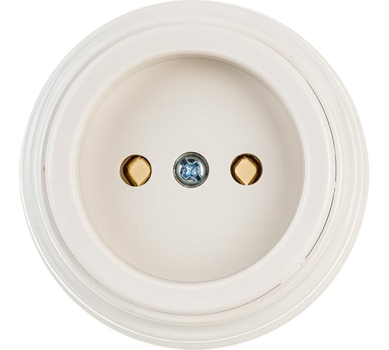 Изображение товара Розетка Bylectrica РА16-0201 1-местная б.з 16А ОУ, серия РЕТРО, бежевый