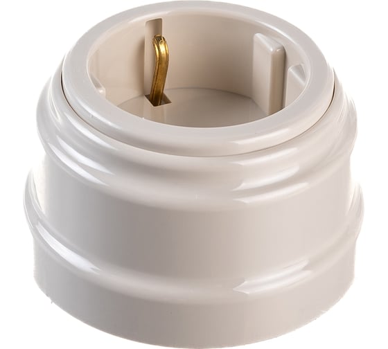 Изображение товара Розетка Bylectrica РА16-0202 1-местная с зазем. контактом 16А ОУ, серия РЕТРО, бежевый