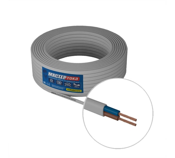 Изображение товара Кабель Мастер Тока ШВВПбм, 2x0.75, белый, 50м МТ1562