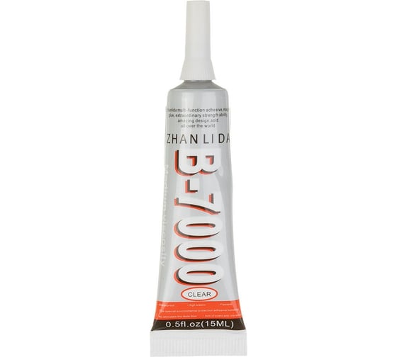 Изображение товара Клей универсальный герметик ZHANLIDA B-7000 прозрачный, для ремонта телефона, смартфона, прозрачный, соединения металла, стекла, пластика, дерева. 10 мл 0L-00063023