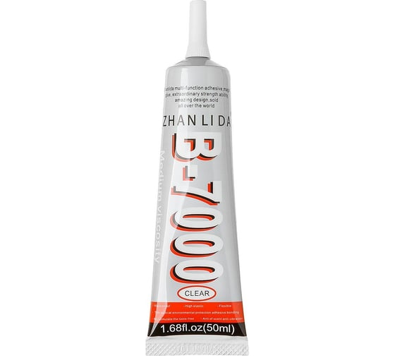 Изображение товара Клей универсальный герметик ZHANLIDA пB-7000 прозрачный, для ремонта телефона, смартфона, прозрачный, соединения металла, стекла, пластика, дерева. 50 мл 0L-00030019
