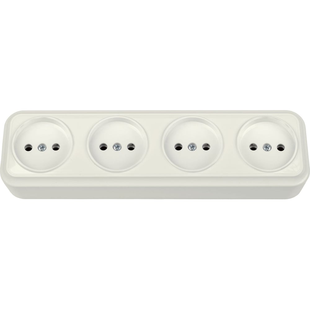 Изображение товара Розетка Bylectrica 4-местная серия ВАРИАНТ бежевый накладная IP20