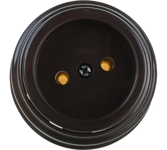 Изображение товара Розетка Bylectrica РА16-0201 1-местная б.з 16А ОУ, серия РЕТРО, шоколад