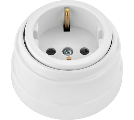 Изображение товара Розетка Bylectrica РА16-0202 1-местная с заз. контактом 16А ОУ, серия РЕТРО