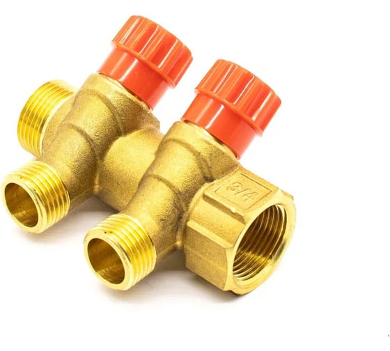 Изображение товара Коллектор с регулирующими вентилями Damento Clima под 45, 3/4"x1/2", на 2 выхода 016246