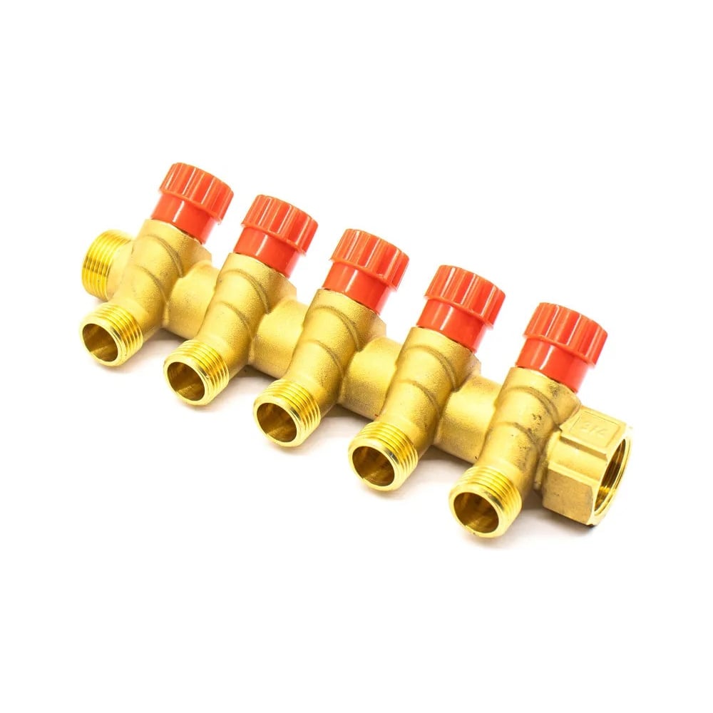 Изображение товара Коллектор распределительный Damento Clima 5 выходов 3/4х1/2 регулируемые вентели