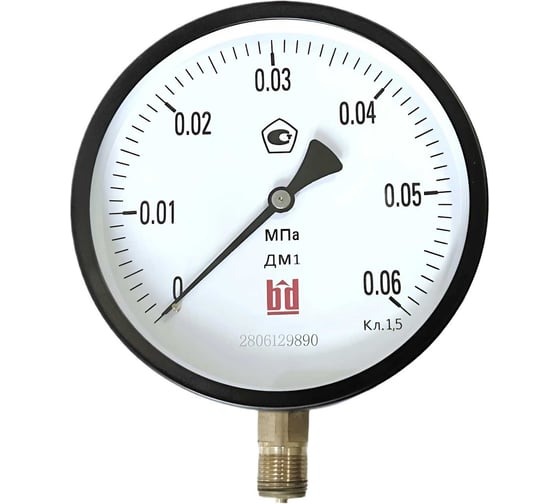 Изображение товара Манометр BD ДМ 1 Т2 160 Р 0-0.06 МПа, кл.1.5, М20х1.5 1131100003