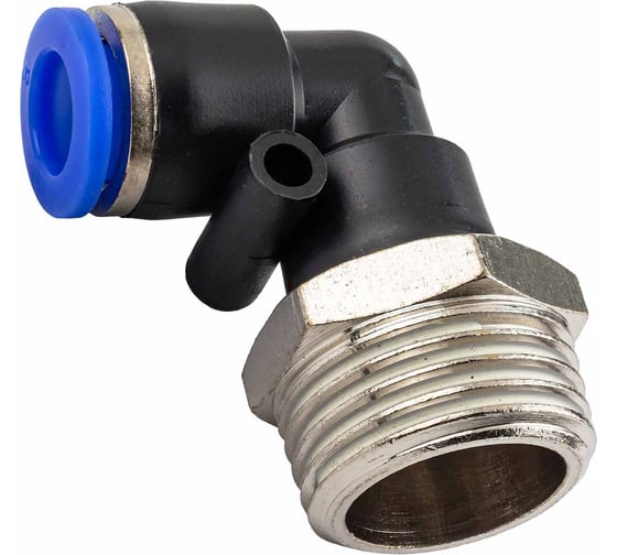 Изображение товара Фитинг угловой для пластиковых трубок Forsage 8мм, с наружной резьбой 1/2 F-SPL08-04(59403)