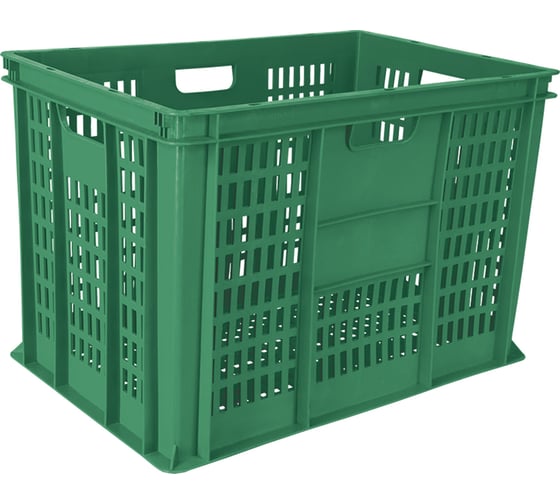 Изображение товара Перфорированный зеленый ящик Тара.ру п/э 600х400х410 06956
